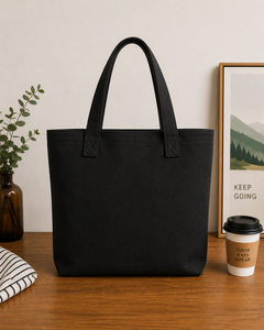 Bolsa de Lona de Color Sólido, Estilo Minimalista, Abertura Abierta, para Playa, Viajes, Compras, Uso Diario, Todas las Temporadas, Negra - Product Image 6