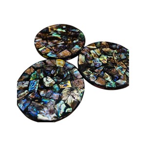 Elegant Shell Inlay <b>Drink</b> <b>Coasters</b> for Home Decor - Product Image 2