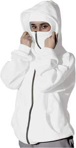 Sweat à capuche ninja personnalisé pour homme avec masque intégré, cagoule polaire de haute qualité, pull à capuche avec logo personnalisé, streetwear d'hiver, sport, 100% polaire - Product Image 4