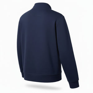 Sweat-shirt décontracté pour homme, sportif, hiver, demi-zip, col montant, uni, épais, en tissu Air Layer, écologique, tendance - Product Image 4