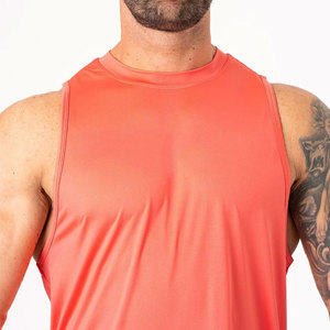 Camiseta sin mangas de algodón para gimnasio, 240G, de alto gramaje, transpirable, color liso, antiencogimiento, ajuste holgado, para verano - Product Image 6
