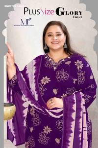 Premium Quality Rayon with NeckLine Hand-Work & All-Over Floral <b>Printed</b> Kurti-Pant-Dupatta <b>Large</b>-<b>Extra</b> <b>large</b> Size Woman Fashion - Product Image 6