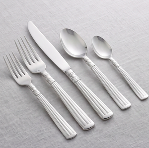 Ensemble de couverts classiques en acier inoxydable poli miroir, cuillère, fourchette, couteau à long manche, compatibles lave-vaisselle, pour mariage - Product Image 1