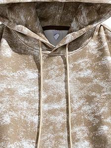 Mens Acid Wash Khaki <b>Brown</b> Heavyweight <b>Fleece</b> Pullover Hoodie Long Sleeve Kangaroo Pocket Sweatshirt OEM ODM Wholesale Apparel - Product Image 4