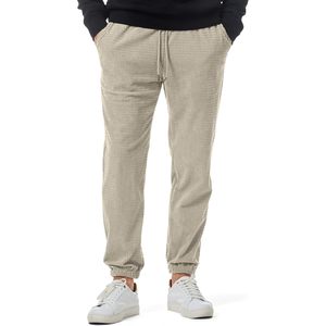 2025 hommes décontracté 100% coton Joggers gaufré texturé cordon pantalon avec Stretch taille élastique et fermeture éclair décorations tailles 6XL - Product Image 1