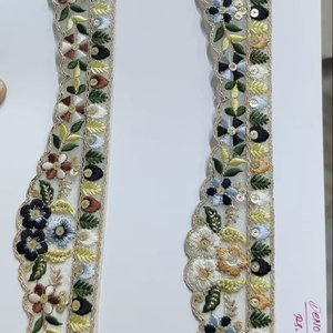 Tissu en dentelle brodée élégante pour robe, dentelle florale brodée, fournisseur de textiles pour vêtements - Product Image 1