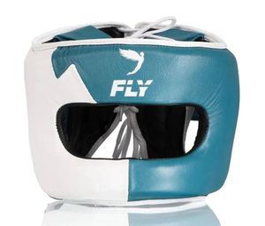 Ensemble personnalisable Aqua White Fly pour gants de boxe et protège-tête intégral avec protège-gland - Cuir respirant et durable pour toutes les saisons - Product Image 4