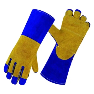 Delantal de Cuero Vacuno de Primera Calidad con Forro Nomex, Protección Resistente para la Palma de la Mano, Guantes de Seguridad para Bomberos y Soldadura - Product Image 1