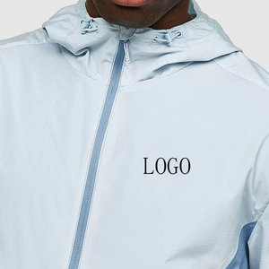Unisex Custom Print OEM Lightweight Soft Shell Hooded Zip-Up <b>Windbreaker</b> Jacket 100% Polyester Waterproof Plus Size for All - Product Image 3