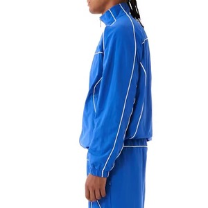 Custom Unisex Nylon Windbreaker Tracksuit Contrast Piping Waterproof Jacket and Pants <b>Set</b> - Product Image 2