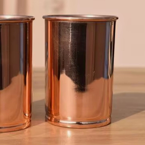 Verres à boire élégants en cuivre, gobelets métalliques pour eau, jus, cocktails, durables, réutilisables, pour cuisine et bar. - Product Image 1