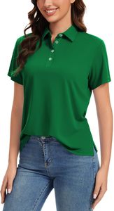 Camiseta Polo de Manga Corta para Mujer, Color Naranja, Tejido de Poliéster de Secado Rápido, Corte Regular, Color Sólido, Tendencia - Product Image 3