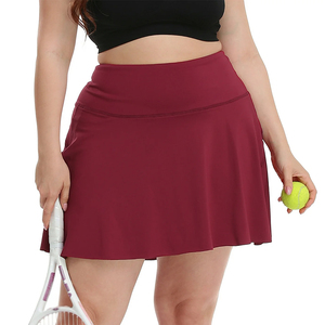 Falda deportiva de diseño personalizado para mujer, color granate, de secado rápido, cintura alta, para golf, con bolsillo para pelotas. - Product Image 3
