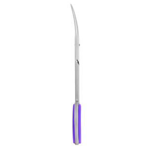 Ciseaux à cuticules en acier inoxydable, lame droite, pointe acérée, trou rond, manche violet, outils de beauté pour adultes, manucure durable - Product Image 6
