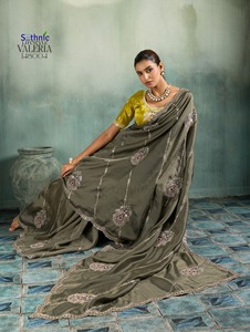 Designer Silk <b>Saree</b> With Embroidered Blouse For Wedding And Party Wear <b>saree</b> - Product Image 1