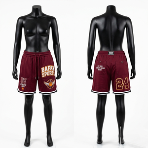 Shorts de basket-ball en mesh polyester Elite 180 GSM, séchage rapide, design urbain orange, impression par sublimation, logo personnalisé, pour femmes. - Product Image 2