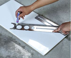 Regla de medición de grado industrial, regla de acero inoxidable para azulejos, herramienta de posicionamiento de orificios para azulejos, regla personalizada OEM ODM - Product Image 2