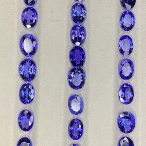 แทนซาไนต์ธรรมชาติทรงรี  แทนซาไนต์สีน้ำเงินเจียระไน  ขนาด 6x4 มม. 7x5 มม. 6x8 มม.  อัญมณีเม็ดเดี่ยวสำหรับทำเครื่องประดับ - Product Image 1