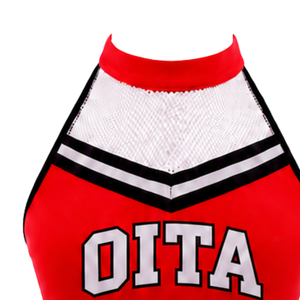 <b>Red</b> White Black Sleeveless Cheerleading <b>Crop</b> <b>Top</b> Athletic Performance Cheer Uniform <b>Top</b> for Women Girls Team Training Sportswear - Product Image 5