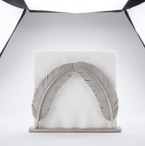 Porte-serviettes en métal au design arche plume, finition texturée, pour cuisine et salle à manger, commande en gros - Product Image 4