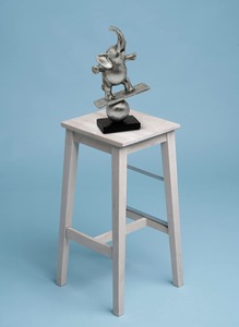 Figurine d'éléphant en argent, sculpture artistique en métal, décoration de table, thème animal contemporain, décoration pour la maison et le bureau - Product Image 5