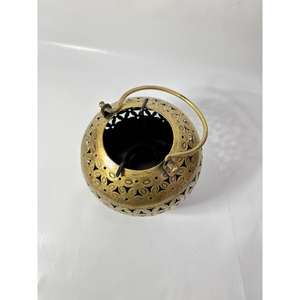 Support de bougie votive artisanal en laiton finition antique, produit de décoration intérieure, artisanat, éclairage et lampe, lanterne décorative - Product Image 5