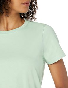 Camiseta de Cuello Redondo Verde Menta de Alta Calidad para Mujer, Manga Corta, Corte Regular, Informal, 100% Algodón Jersey, Transpirable, Primavera Verano - Product Image 5