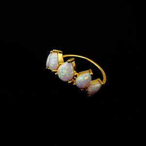 Ethiopian Fire <b>Opal</b> 18k Gold Plated Tiara <b>Ring</b>-Statement October Birthstone Crown <b>Ring</b>-Handmade Gemstone Jewelry Gift For Her R - Product Image 5