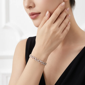 RAMDUT IMPEX Unisex Silver Plated Tennis Bracelet Brilliant Cut Moissanite Channel Setting Trendy Design GRA Certified Wedding - Product Image 4