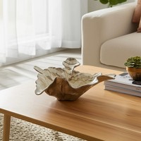Bandeja Decorativa Minimalista de Aluminio con Forma Abstracta, Revestimiento de Esmalte, Centro de Mesa Artístico Moderno Hecho a Mano para Ramadán