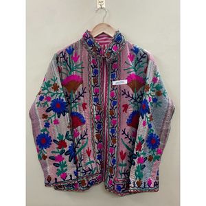 Wholesale Handmade Knitted Suzani Embroidery Kantha Cotton Winter <b>Jacket</b> Women Short Free Size One-of-a-Kind Gift Her - Product Image 6