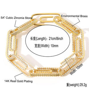 Bracelet en moissanite de style hip-hop, finition rhodiée, disponible à un prix raisonnable en provenance d'Inde. - Product Image 5