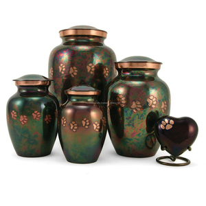 Urna de cremación para mascotas de latón clásico con estampado de patas grandes de lujo, urna de cremación de recuerdo, colores únicos, urna funeraria Personal - Product Image 5