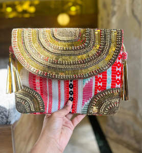 Bolso de mano Vintage bohemio gitano para mujer, bolso Banjara, artesanías de lujo, bandolera de hombro Hippie étnico, bolsos de noche al por mayor - Product Image 3