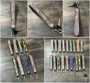 สายรัดข้อมือแบบกำหนดเองสุดหรูพวงกุญแจสายคล้องข้อมือหนังคล้องข้อมือพวงกุญแจพวงกุญแจพวงกุญแจแบบตะวันตกสำหรับผู้หญิง - Product Image 3