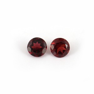 Granate Rojo Natural, Corte Redondo, Gema Suelta de Alta Calidad, Granate Rojo Facetado Brillante para Joyería - Product Image 1