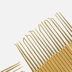 Rhoton micro dissector set 20 pieces gold coated <b>neurosurgery</b> <b>instruments</b> new ce certified reusable kit - Product Image 2