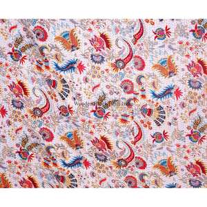 high quality Handmade paisley Printed Vintage Eco-Friendly Season <b>Double</b> Size Organic 100%Cotton Kantha Spread Printing - Product Image 2