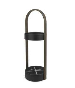 Skies Trader Chrome <b>Umbrella</b> <b>Stand</b> Silver Metal Walking Stick Holder Entryway Storage Rack with Removable <b>Base</b> Drip Tray - Product Image 2