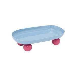 Modern Hand-Painted Orange Striped Metal Serving <b>Tray</b> <b>Round</b> Decorative Platters for Coffee <b>Table</b> Home Decor Kitchen Tableware - Product Image 4
