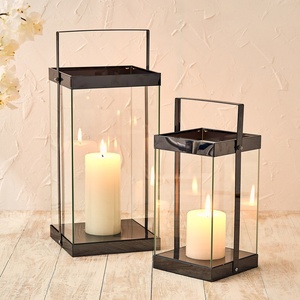 Sleek <b>Black</b> Metal <b>Lantern</b> Handmade Wholesale MOQ Decorative Candle Holder for Home Garden Indoor Outdoor - Product Image 1