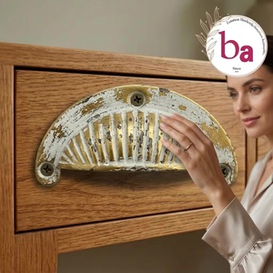 Ba <b>Rustic</b> Cast Iron Industrial Drawer Handle Oval Distressed Finish Home Office Furniture Knob Durable Design Cabinet Kitchen - Product Image 3