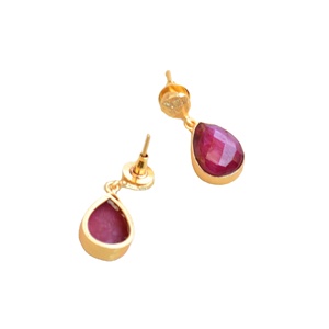 Classic Single Drop Earrings With Semi-Precious Stone Drop Rhodium Plated And Fine <b>Crafted</b> Quality Jewelry - Product Image 5