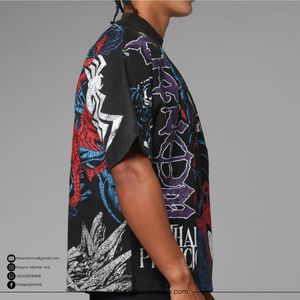 Camiseta Oversize de Algodón 100% con Logo Personalizado, Estilo Urbano, Estampado DTG de Alto Gramaje, Hombro Caído, Vintage, Ecológica, Venta al por Mayor - Product Image 4