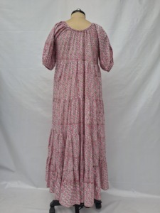 Vestido Maxi Plisado GODH FAB Gótico con Estampado Floral, Manga Abullonada, Corte Holgado, Estilo Bohemio Casual de Primavera para Mujer, en Chifón - Product Image 3