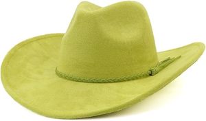 <b>Green</b> Wool <b>Cowboy</b> <b>Hat</b> Unisex Casual Spring Summer 56-58CM Wide Brim Style - Product Image 4