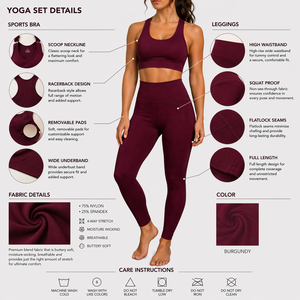 Ensemble de sport pour femme 2 pièces : soutien-gorge de yoga et leggings, tenue de sport, survêtement, vêtements d'entraînement, tenue de course, tenue de fitness, vêtements de sport - Product Image 5