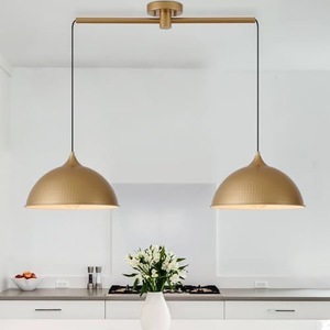 Lámpara Colgante de Doble Cúpula Metálica para Isla de Cocina, Mesa de Comedor e Interiores Residenciales Contemporáneos - Product Image 1