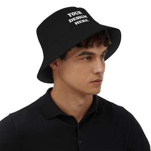 Custom Logo Unisex Cotton Bucket Hat Wide Brim Embroidery Print Streetwear Fishing Sun Hat OEM Promotional <b>Cap</b> - Product Image 6