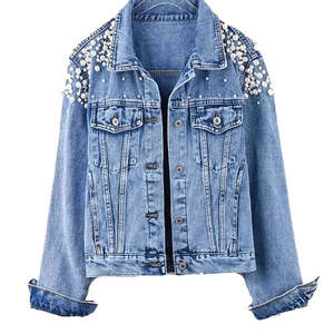 Chaqueta Vaquera de Mezclilla para Mujer, Lavada a la Piedra, de Primera Calidad, Informal, de Manga Larga, a la Moda, Personalizada, OEM, ODM, al por Mayor - Product Image 1